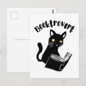 Booktrovert kat met boek briefkaart (Voorkant / Achterkant)