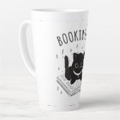 Booktrovert kat met boek en sterren latte mok (Linkerhoek)