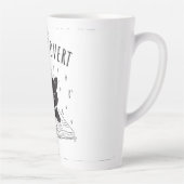 Booktrovert kat met boek en sterren latte mok (Rechts)