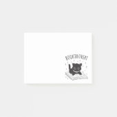 Booktrovert kat met boek en sterren post-it® notes (Voorkant)
