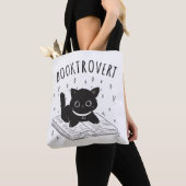 Booktrovert kat met boek en sterren tote bag (Dichtbij)