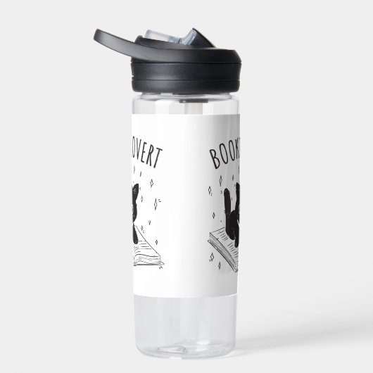 Booktrovert kat met boek en sterren waterfles (Rechts)