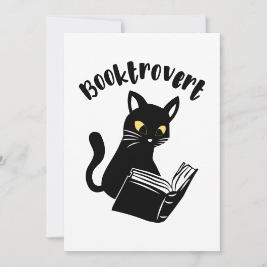 Booktrovert kat met boek kaart (Voorkant)