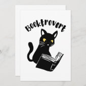 Booktrovert kat met boek kaart (Voorkant / Achterkant)