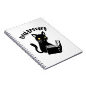 Booktrovert kat met boek notitieboek (Rechterzijde)