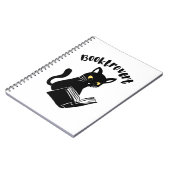 Booktrovert kat met boek notitieboek (Linkerzijde)