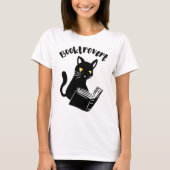 Booktrovert kat met boek t-shirt (Voorkant)