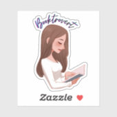 Booktrovert meisje classic sticker (Vel)