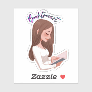 Booktrovert meisje classic sticker