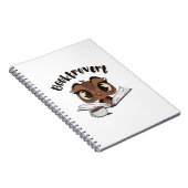 Booktrovert uil met boek en koffie notitieboek (Rechterzijde)