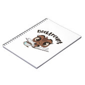 Booktrovert uil met boek en koffie notitieboek (Linkerzijde)