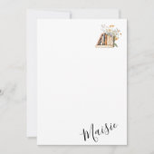 Bookworm aangepaste naam notitiekaartje (Voorkant)