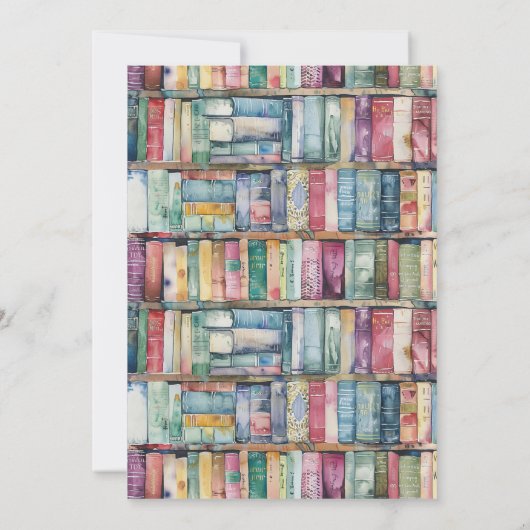 Bookworm aangepaste naam notitiekaartje (Achterkant)