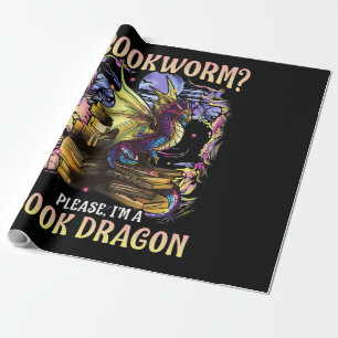 bookworm alsjeblieft een boek draak lezen literatu cadeaupapier