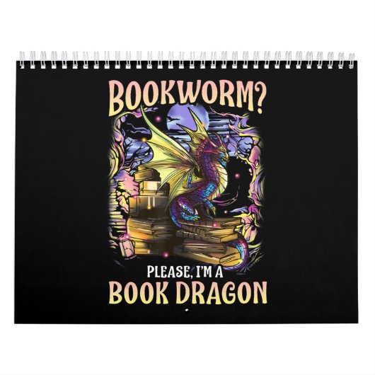 bookworm alsjeblieft een boek draak lezen literatu kalender (Hoes)