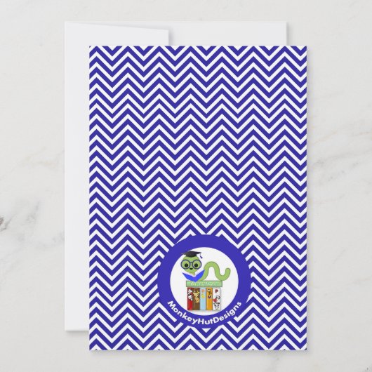 Bookworm Baby Shower Invitations Boy Kaart (Achterkant)