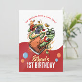 Bookworm Birthday Bash Uitnodiging (Staand voorkant)