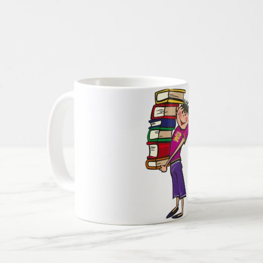 Bookworm Coffee Mok voor studenten (Voorkant links)