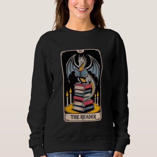 Bookworm Dragons Leesboekliefhebber De Lezerster Trui (Voorkant)