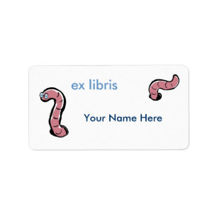 bookworm exlibris aanpasbaar etiket