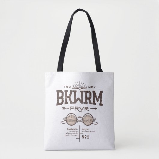 Bookworm Forever BKWRM FRVR Tote Bag (Voorkant)