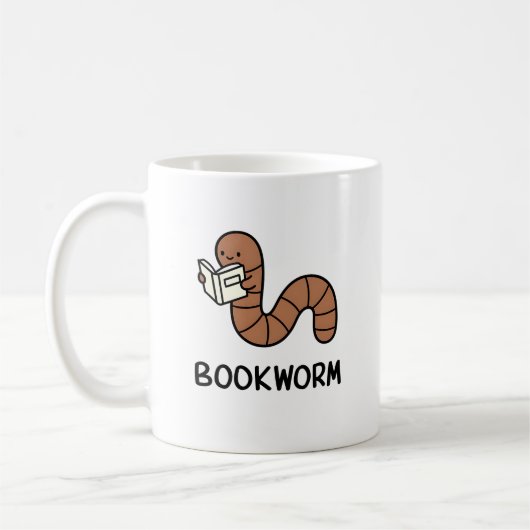 Bookworm Funny Book Lover Koffiemok (Links)