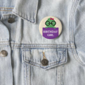 Bookworm Gepersonaliseerd Birthday Girl Ronde Button 5,7 Cm (In situ)