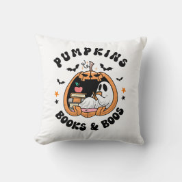 Bookworm Ghost Pumpkins Books & Boos Kussen