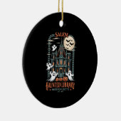 Bookworm Halloween Shirt Haunted Library Keramisch Ornament (Rechts)