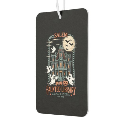 Bookworm Halloween Shirt Haunted Library Luchtverfrisser (Links)