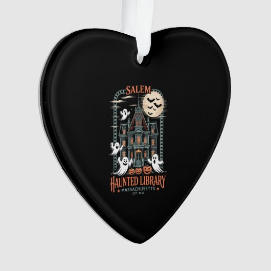 Bookworm Halloween Shirt Haunted Library Ornament (voorkant)