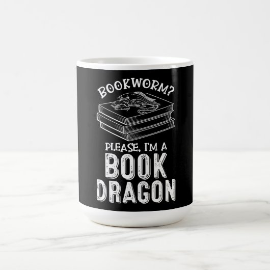 bookworm im a book dragon grote boekenliefhebber koffiemok (Center)