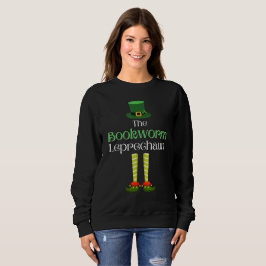 Bookworm Leprechaun Matching Family Group St. Patr Trui (Voorkant volledig)