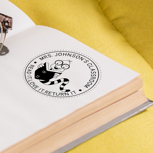Bookworm Library docenten Classroom Rubberstempel