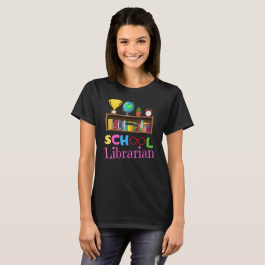 Bookworm Library Worker Cute School Librarian T-shirt (Voorkant volledig)