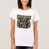 Bookworm Life is het beste leven T-shirt (Voorkant)