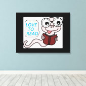 BOOKWORM "LOVE TO READ" CANVAS AFDRUK (Insitu (Houten vloer))