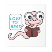 BOOKWORM "LOVE TO READ" NOTITIEBLOK (Voorkant)