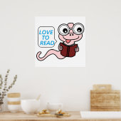 BOOKWORM "LOVE TO READ" POSTER (Keuken)