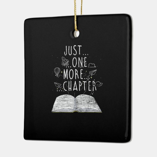 bookworm nog een boek lezen keramisch ornament (Links)