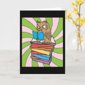 Bookworm Owl Library Bookworm Kaart (Gele Bloem)