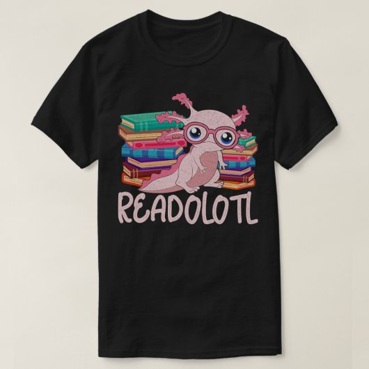 Bookworm Readolotl Axolotl T-shirt (Design voorkant)