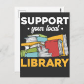 Bookworm voor lokale bibliotheekondersteuning briefkaart (Voorkant / Achterkant)