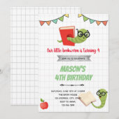 Bookworms Verjaardag Uitnodiging (Voorkant / Achterkant)