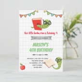 Bookworms Verjaardag Uitnodiging (Staand voorkant)