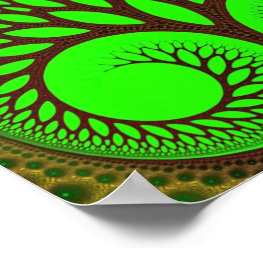 Boom 2 Fine Green Fractal Art Poster (Hoek)