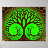 Boom 2 Fine Green Fractal Art Poster (Voorkant)