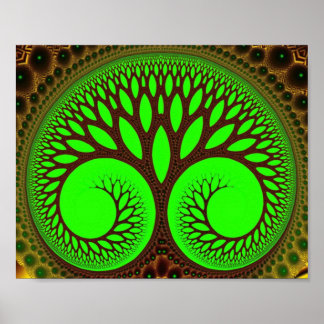 Boom 2 Fine Green Fractal Art Poster