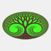 Boom 2 Fractal Art Ovale Sticker (Voorkant)