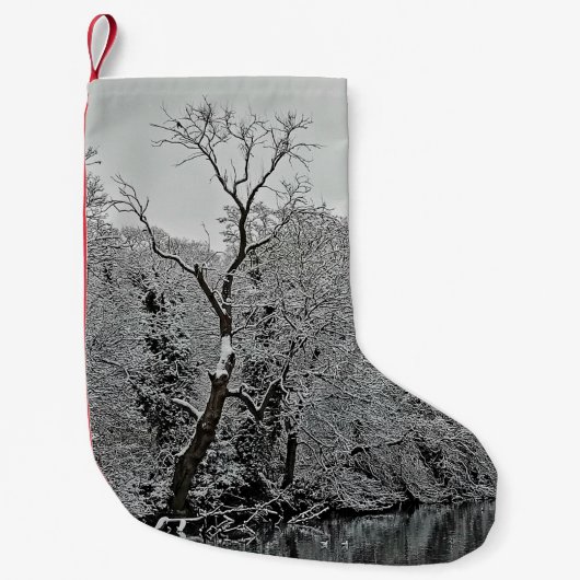 Boom, aan het water kleine kerstsok (Voorkant)